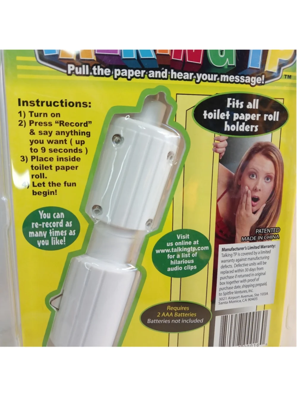 Recordable Pull Paper TP Spindle Funny Message